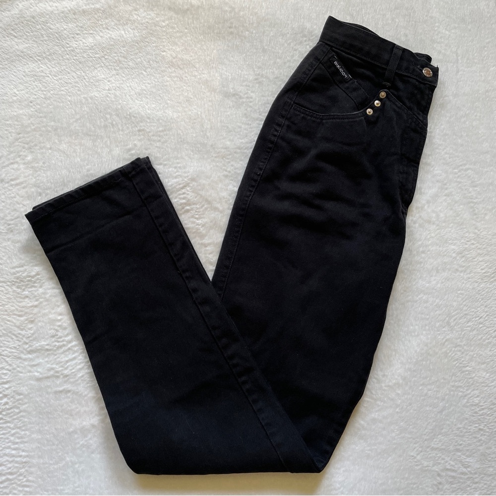 Rockies Straight High Rise Black Jeans Size 27x34 Vintage Authentic 100% Cotton